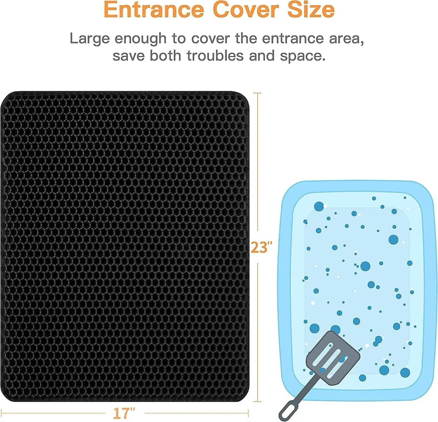 Double Layer Cat Litter Mat with Waterproof Non-Slip Washable Pet Litter Box Mat Sand Trapper Clean Pad Durable Bed Mat