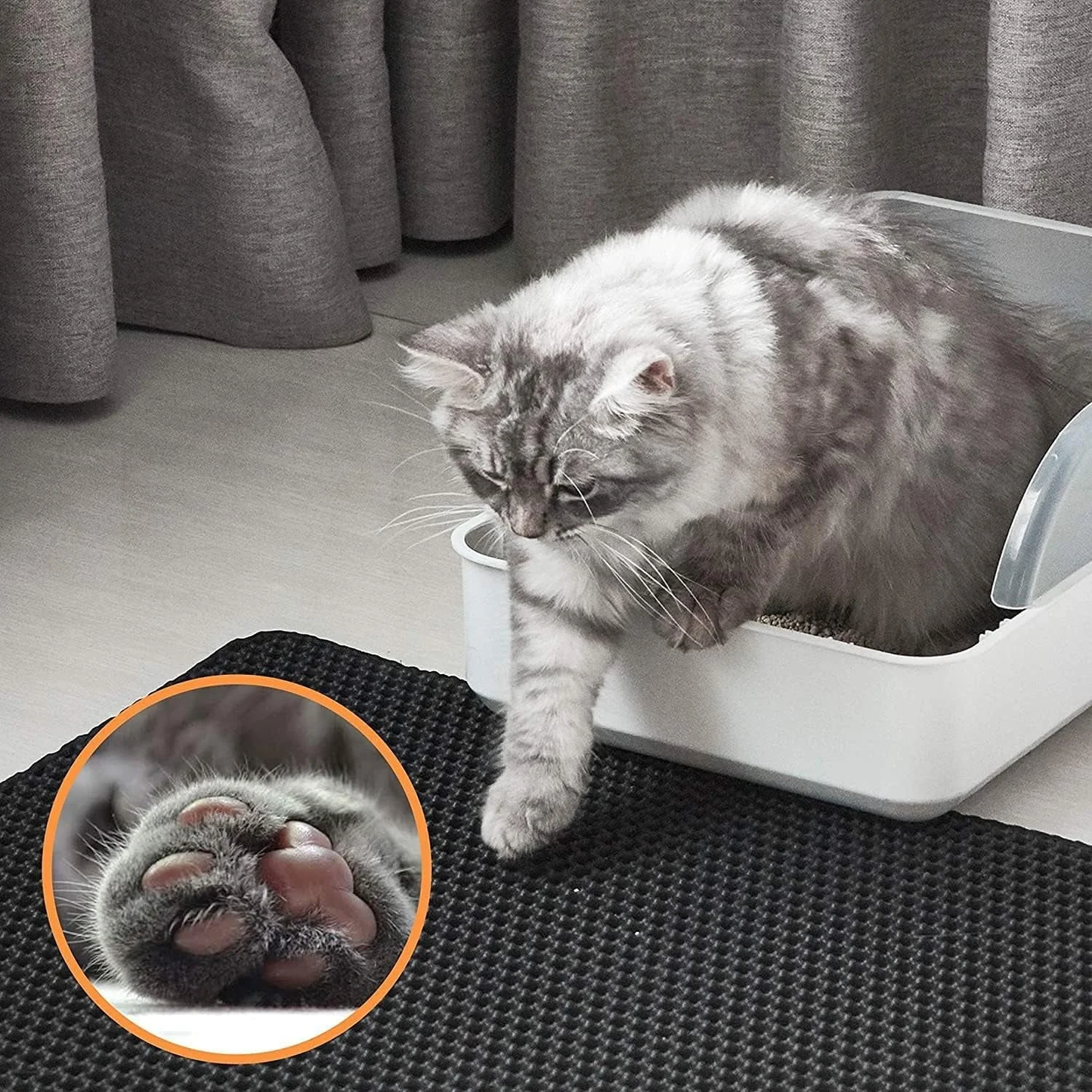 Double Layer Cat Litter Mat with Waterproof Non-Slip Washable Pet Litter Box Mat Sand Trapper Clean Pad Durable Bed Mat